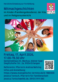 Plakat der Einladung zur Fortbildung Mitmachgeschichten